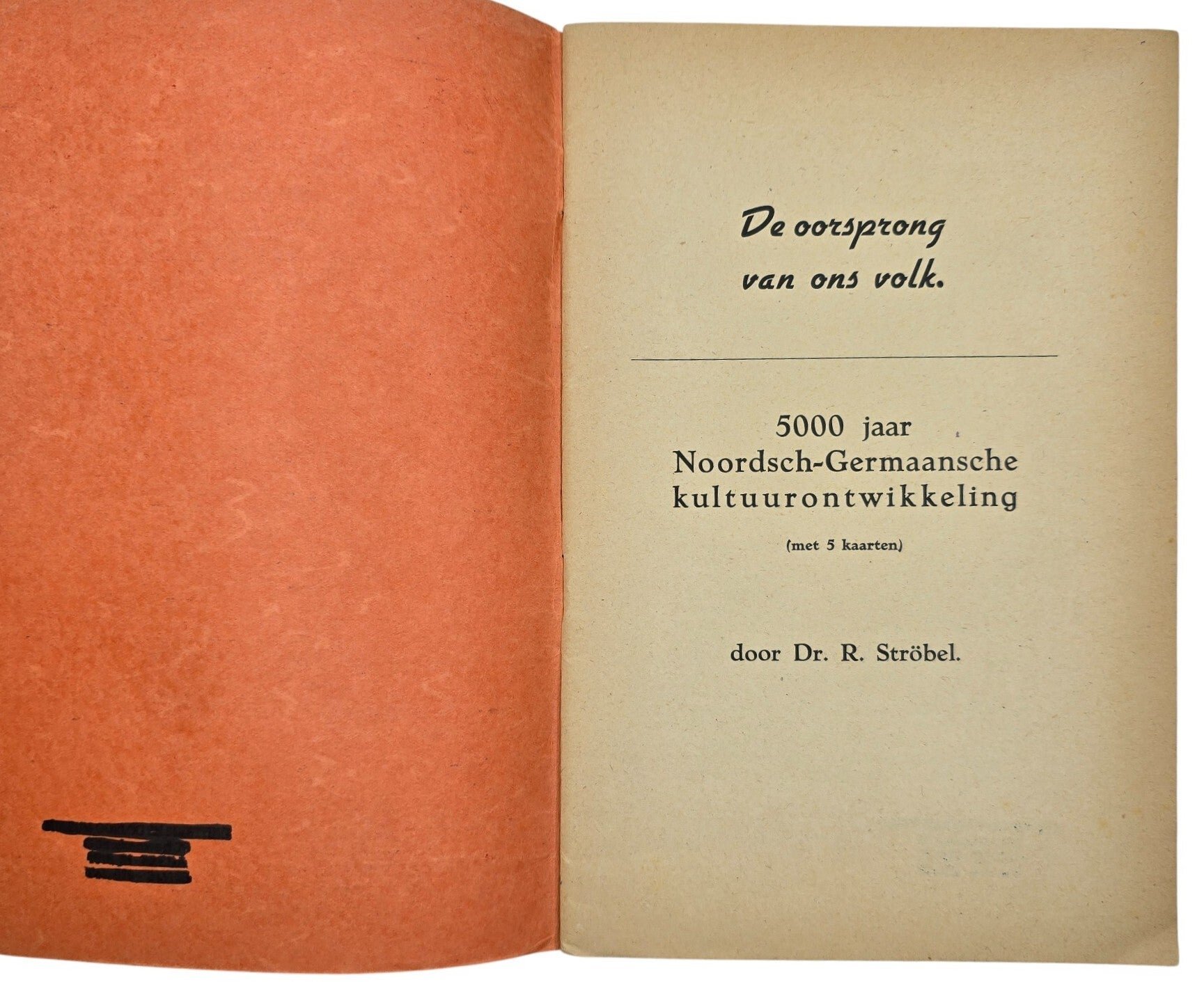 Original WW2 Dutch NSB Collaboration Brochure - Westland serie 1, De oorsprong van ons volk, Dr. R. Ströbel (1942) — image 2