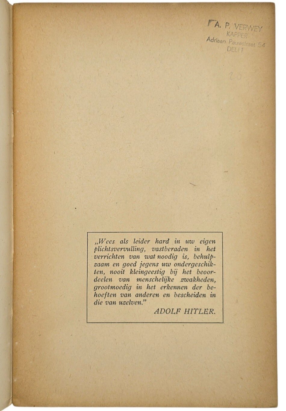 Original WW2 Dutch NSB Collaboration Brochure - Westland serie 8, Gedachten over opvoeden en leiden, Konstantin Hierl (1942) — image 2
