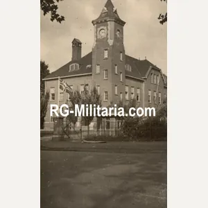 Original WW2 German Photo - Tapijnkazerne Maastricht with swastika flag, …