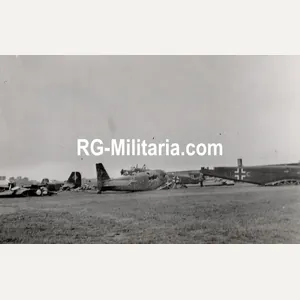 Original WW2 German Photo - Destroyed Junkers Ju 52 airplanes …