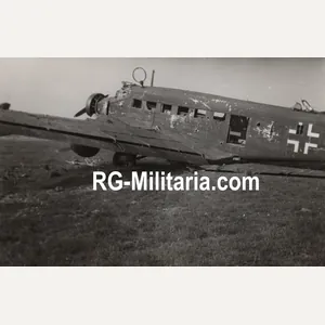 Original WW2 German Photo - Destroyed Junkers Ju 52 airplane …