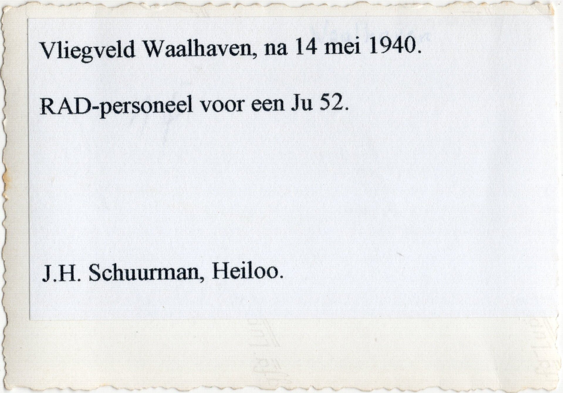 Original WW2 German Photo - RAD soldiers in front of a Junkers Ju 52 airplane at the Rotterdam airfield, Waalhaven, Holland (1940) — image 3