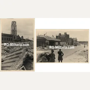 Original WW2 German Photo - German soldiers visit bombed Rotterdam, …