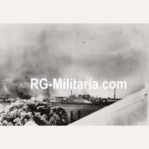 Original WW2 German Waffen SS Press Photo - Rotterdam attacked …