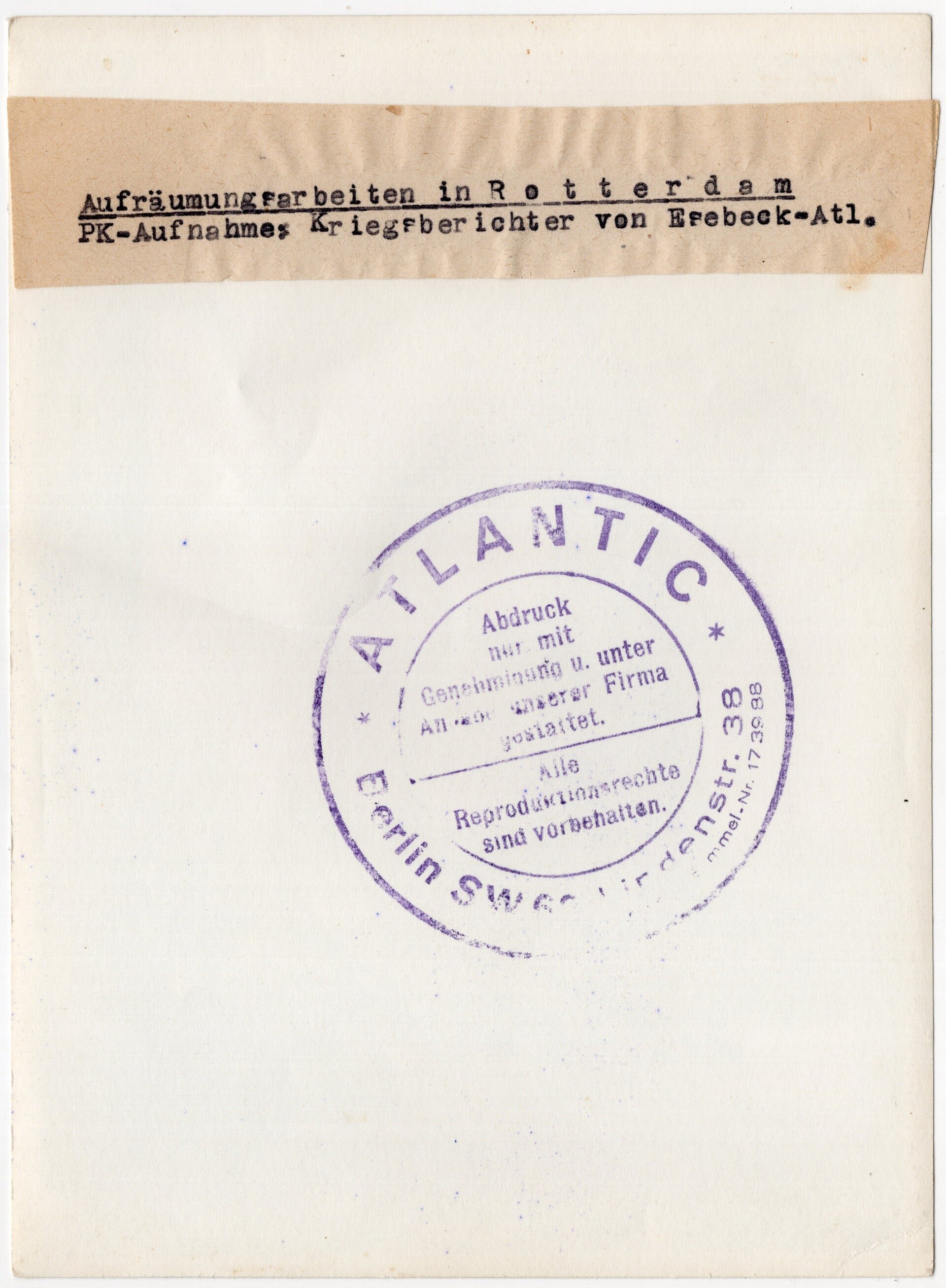 Original WW2 German Press Photo - Destroyed Rotterdam, Holland during the bombing of May (1940) — image 2