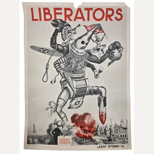 Original WW2 Dutch Waffen SS Poster - Storm SS, Liberators …