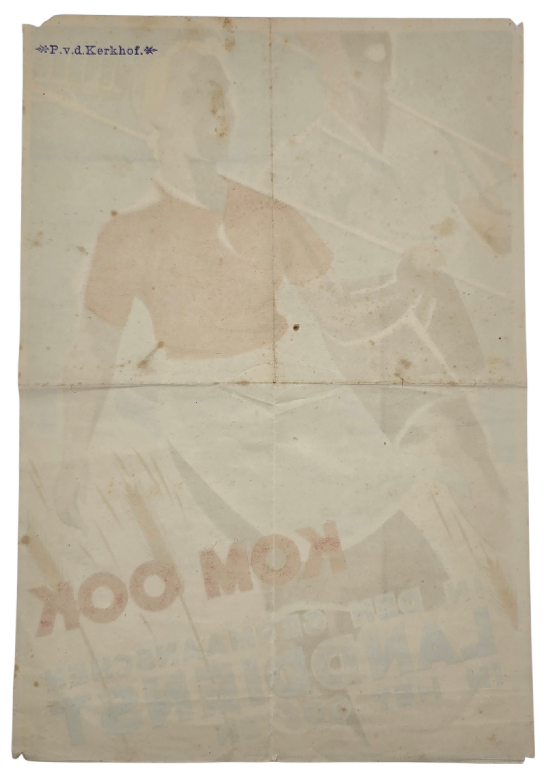 Original WW2 Dutch Collaboration NSB Poster - Kom ook in den Germaanschen Landdienst in het Oosten (1942) — image 4