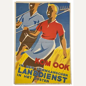 Original WW2 Dutch Collaboration NSB Poster - Kom ook in …