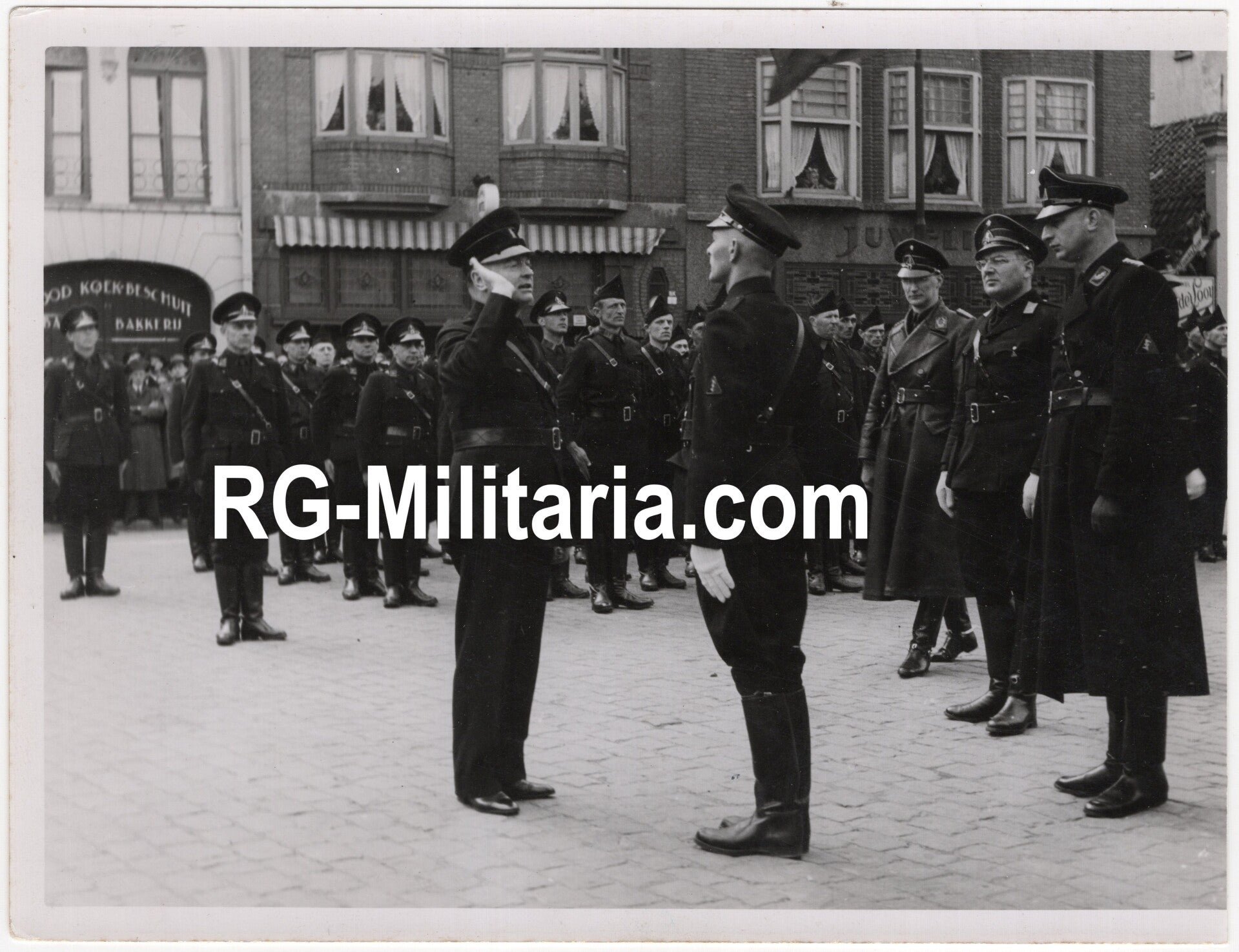 Original WW2 Dutch Collaboration NSB Press Photo - WA Weerafdeeling gathering with Mussert, Zondervan, Leeuwenberg, Van 't Hof in Eindhoven — image 3