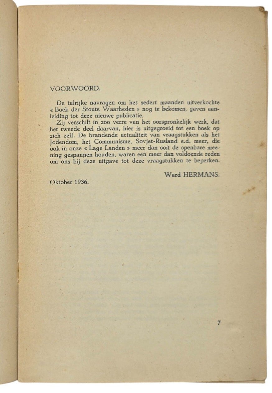 Original WW2 Flemish Antisemitic Book - Jodendom en Communisme zonder masker, Ward Hermans (1936) — image 4