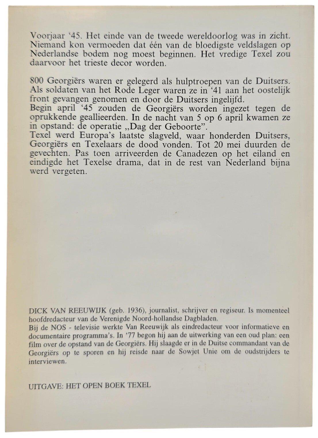Original Dutch Brochure – Sondermeldung Texel: Opstand der Georgiërs, Dick van Reeuwijk (1995) — image 4