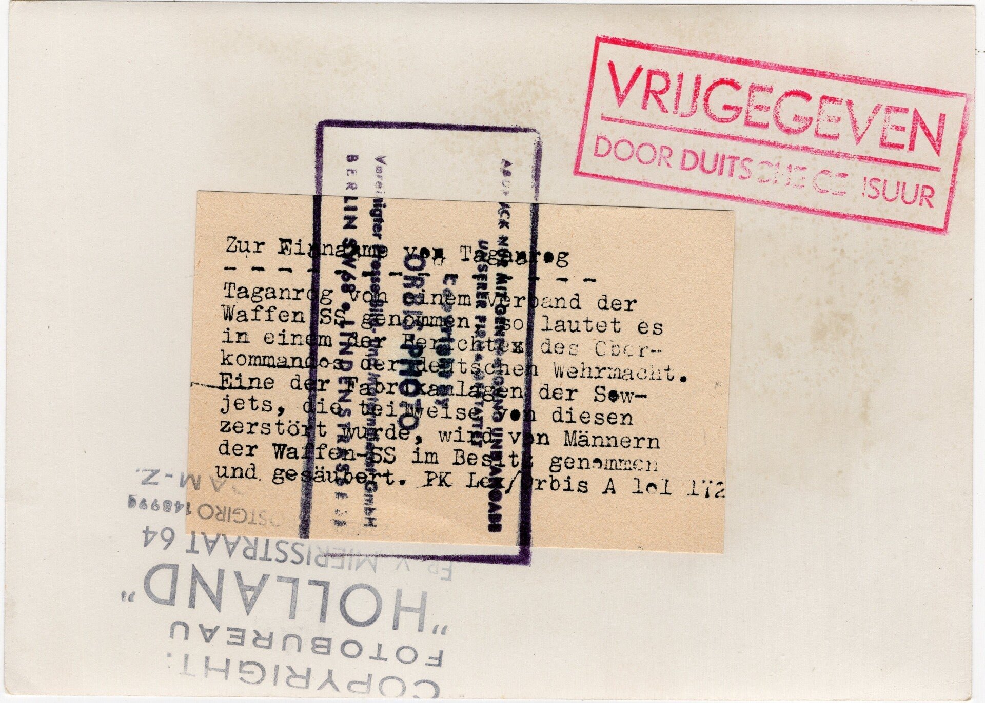 Original WW2 German Waffen SS Press Photo - German Waffen SS fighting in Taganrog, Russia — image 2