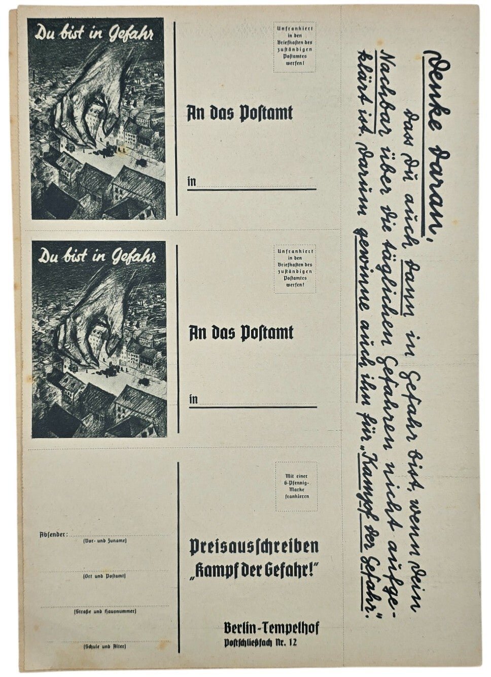 Original WW2 German Document - Durch Rechnen wird man flug — image 3