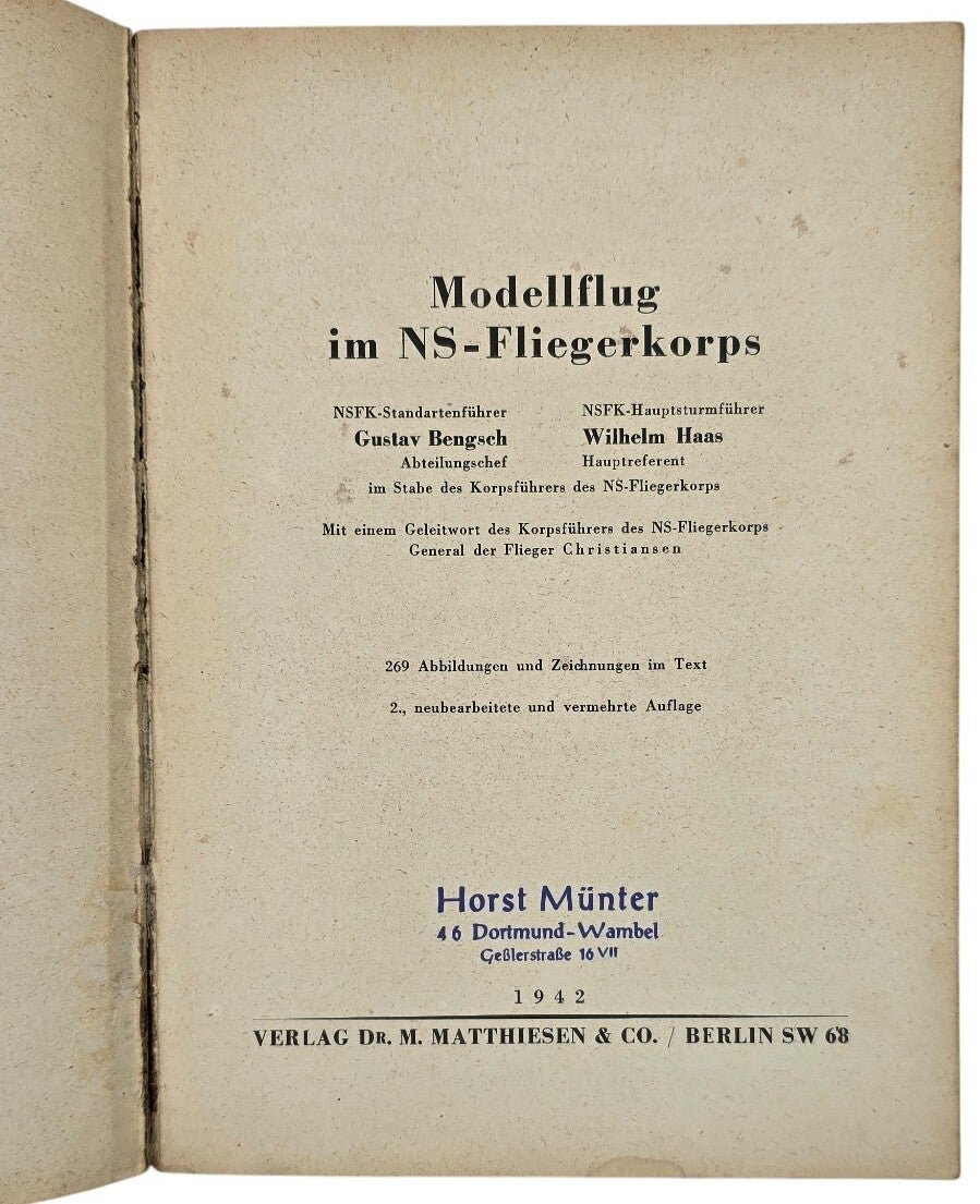 Original WW2 German NSFK Book - Modellflug im NS-Fliegerkorps, G. Bengsch, W. Haas (1942) — image 3