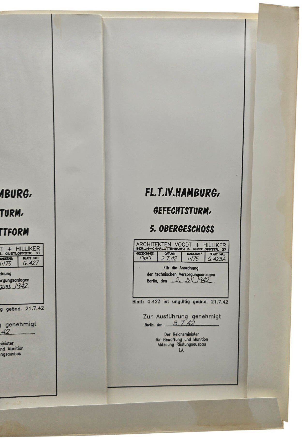 Original German Document – Amtbau Pläne des Gefechtsturms IV der Architekten Vogdt und Hilliker und Prof. Tamms, Marc Machielse (1998) — image 3