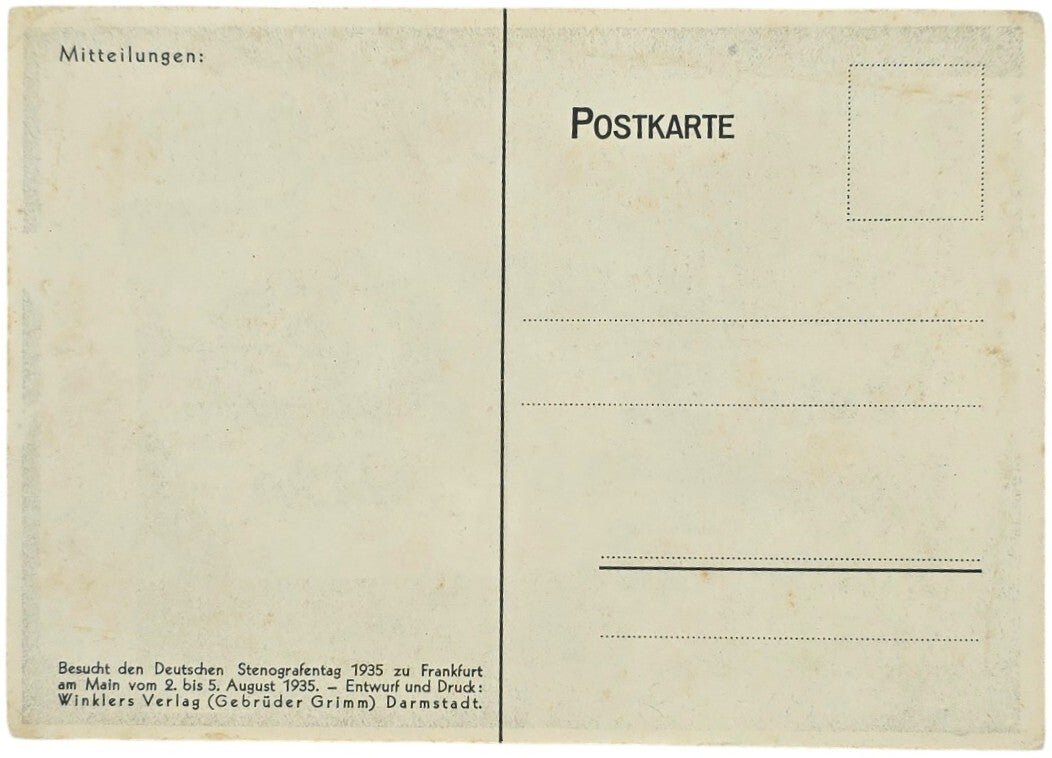 Original WW2 German Postcard - Deutscher Stenografentag Frankfurt (1935) — image 2