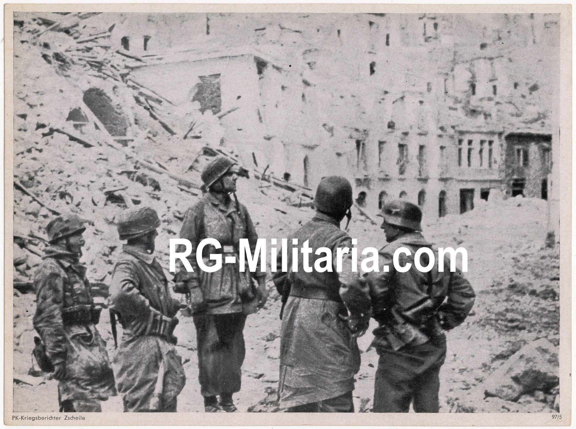Original WW2 German Bilderdienst Press Photo - Fallschirmjäger at the ruins of Monte Cassino, Italy (1944) — image 2