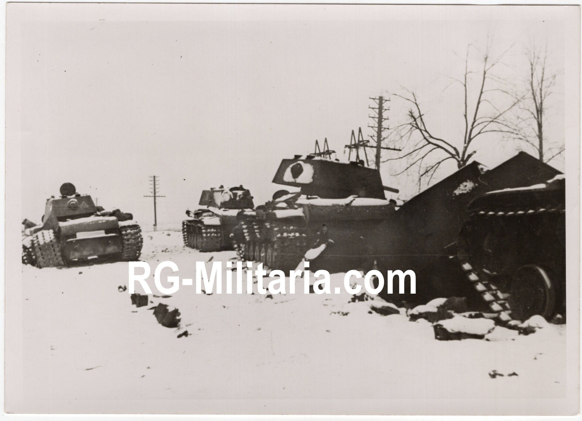 Original WW2 German Press Photo - Destroyed Russian KV-1 Panzer Tanks, Leningrad, Eastern Front (1941) — image 3