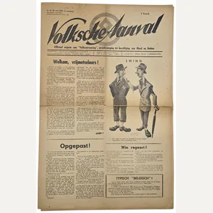 Original WW2 Flemish Collaboration Antisemitic Newspaper - Volksche Aanval 6th …