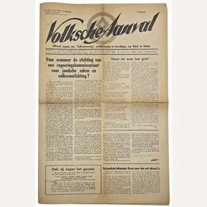 Original WW2 Flemish Collaboration Antisemitic Newspaper - Volksche Aanval 6th …