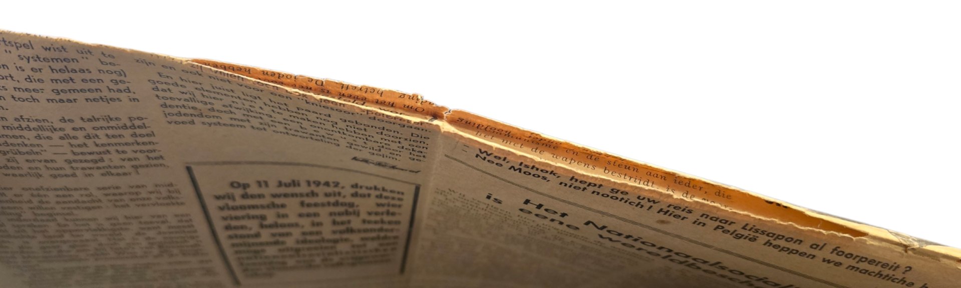 Original WW2 Flemish Collaboration Antisemitic Newspaper - Volksche Aanval 6th year No. 28, Volksverwering (1942) — image 6