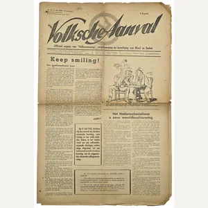 Original WW2 Flemish Collaboration Antisemitic Newspaper - Volksche Aanval 6th …