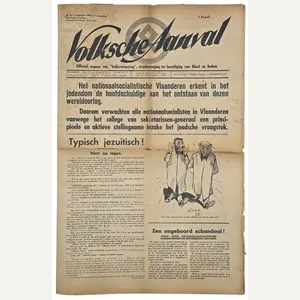 Original WW2 Flemish Collaboration Antisemitic Newspaper - Volksche Aanval 6th …