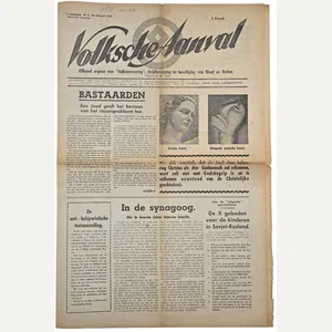 Original WW2 Flemish Collaboration Antisemitic Newspaper - Volksche Aanval 7th …