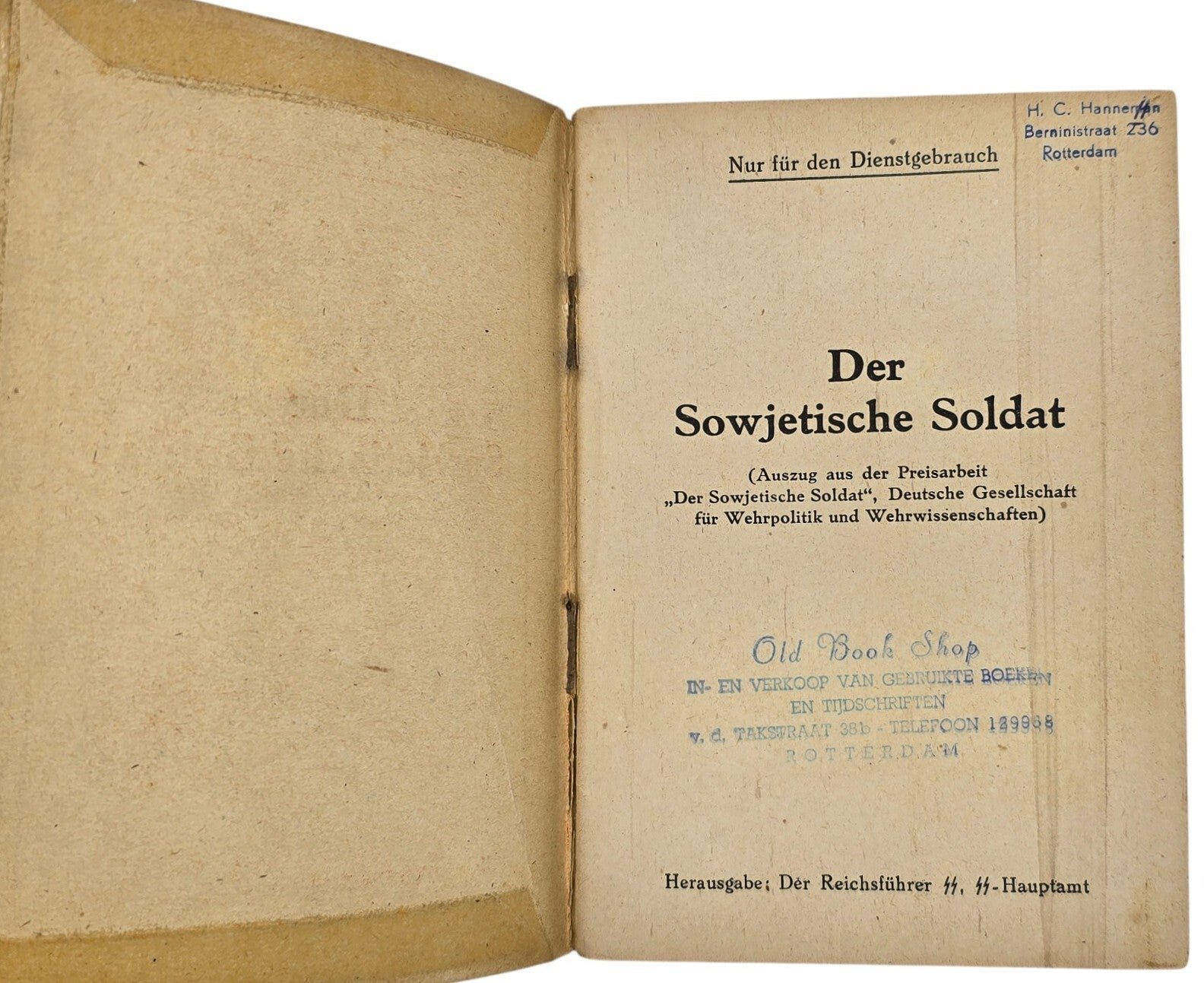 Original WW2 German Waffen SS Brochure - Der Sowjetische Soldat, Der Reichsführer SS, SS-Hauptamt — image 2