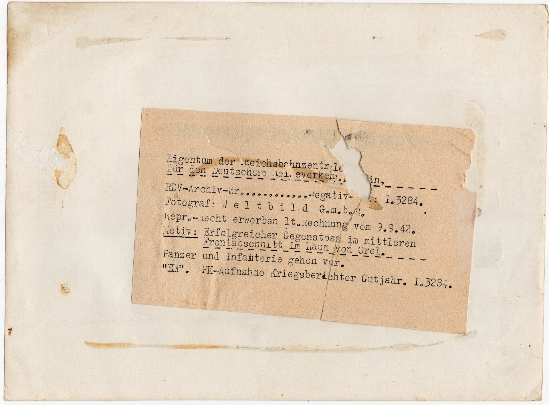 Original WW2 German Press Photo - German Panzer III Tanks in the Orel, Eastern Front (1942) — image 2