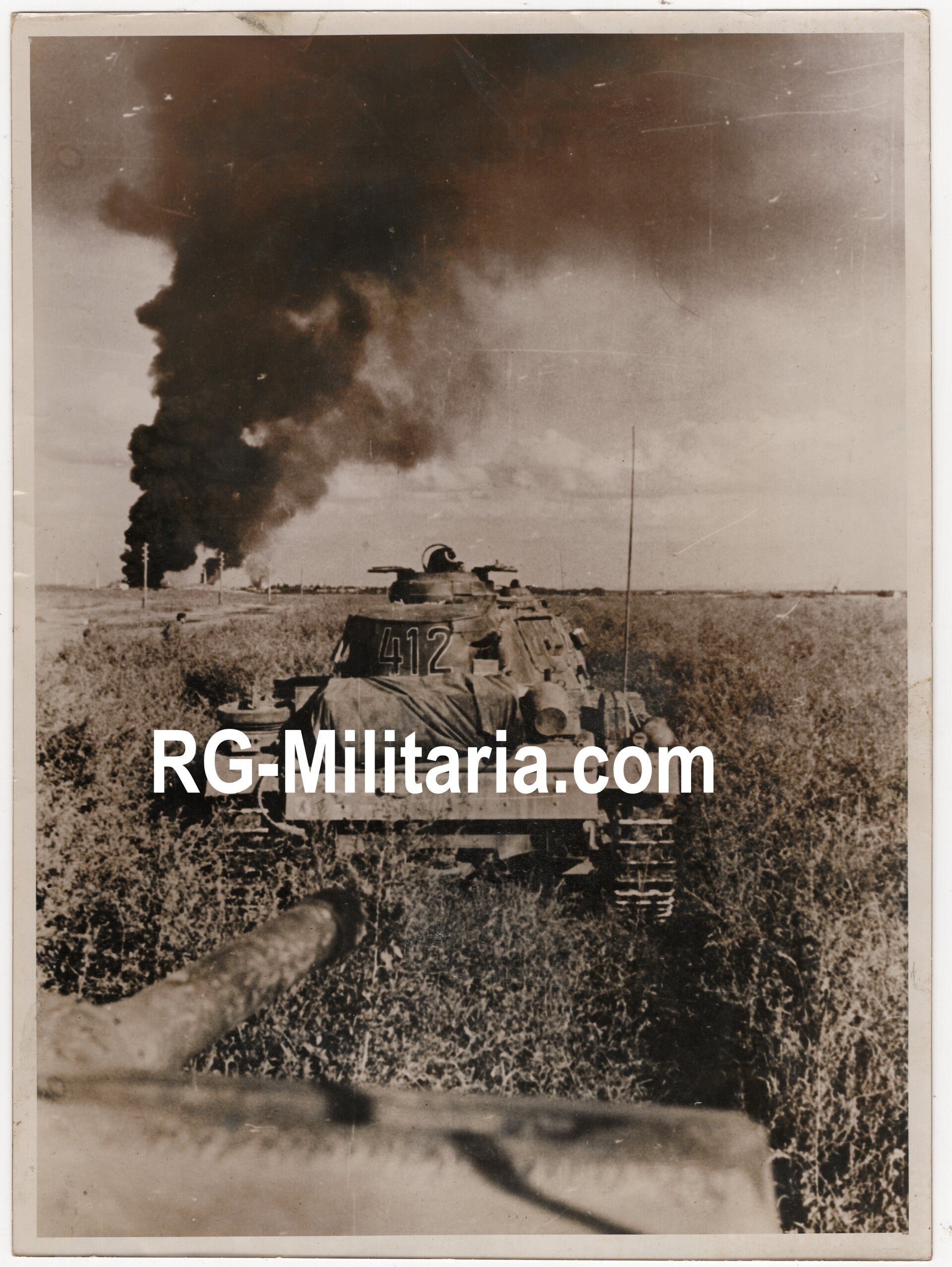 Original WW2 German Press Photo - German Panzer III Tank near Terek, Eastern Front (1942) — image 3