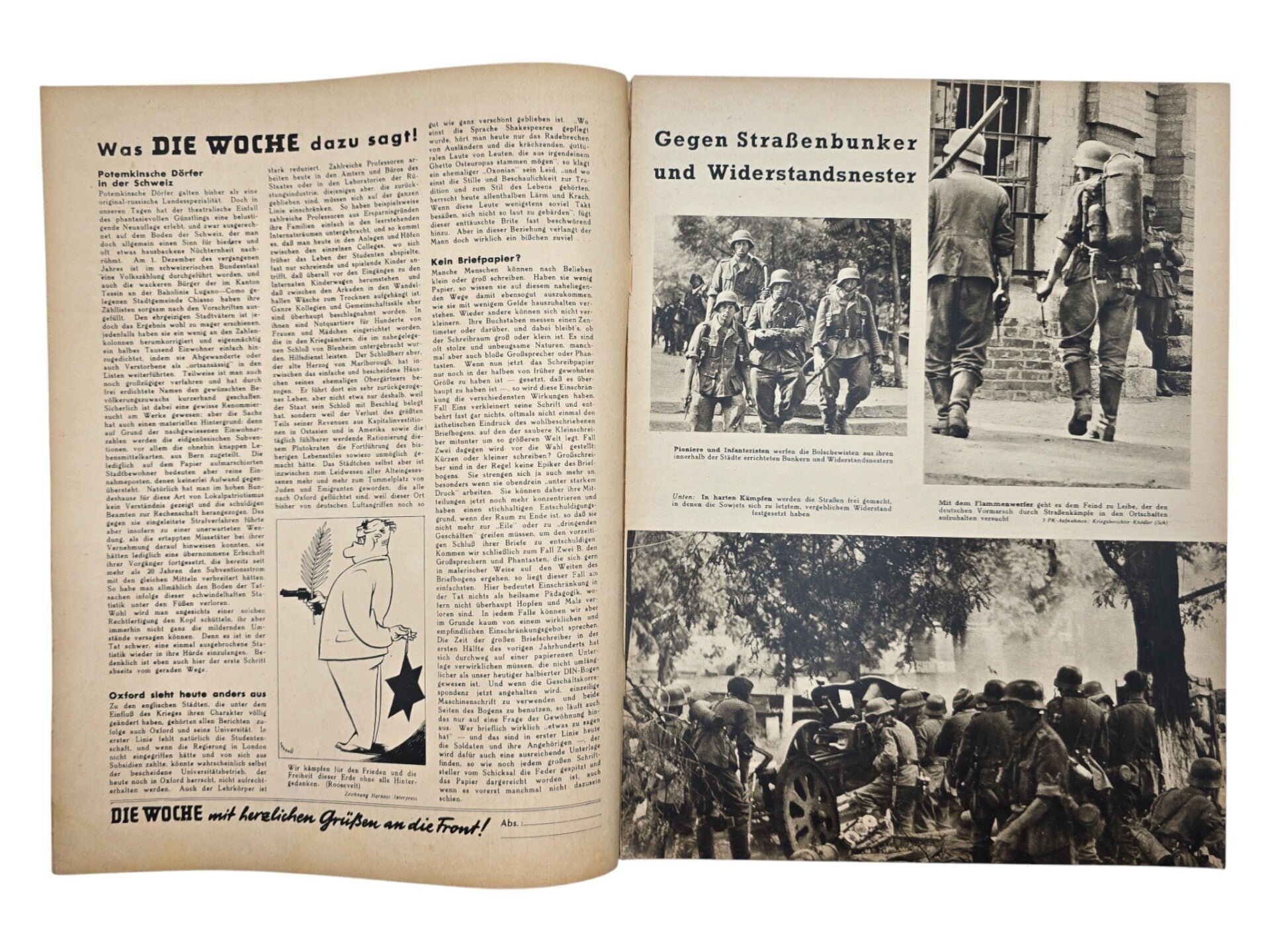 Original WW2 German Magazine - Die Woche No. 33, Panzer (1942) — image 2