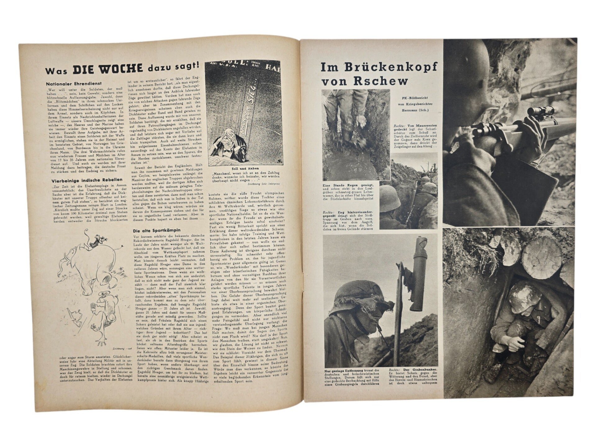 Original WW2 German Magazine - Die Woche No. 45, Nachrichtenhelferin (1942) — image 2