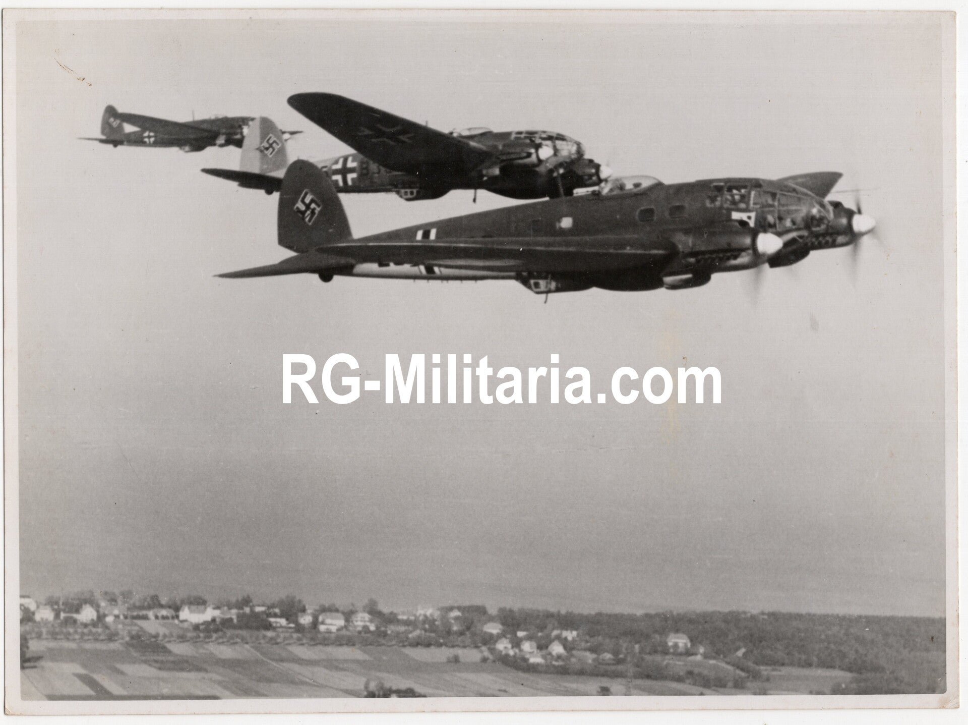 Original WW2 German Press Photo - German Luftwaffe airplane Heinkel — image 3