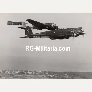 Original WW2 German Press Photo - German Luftwaffe airplane Heinkel