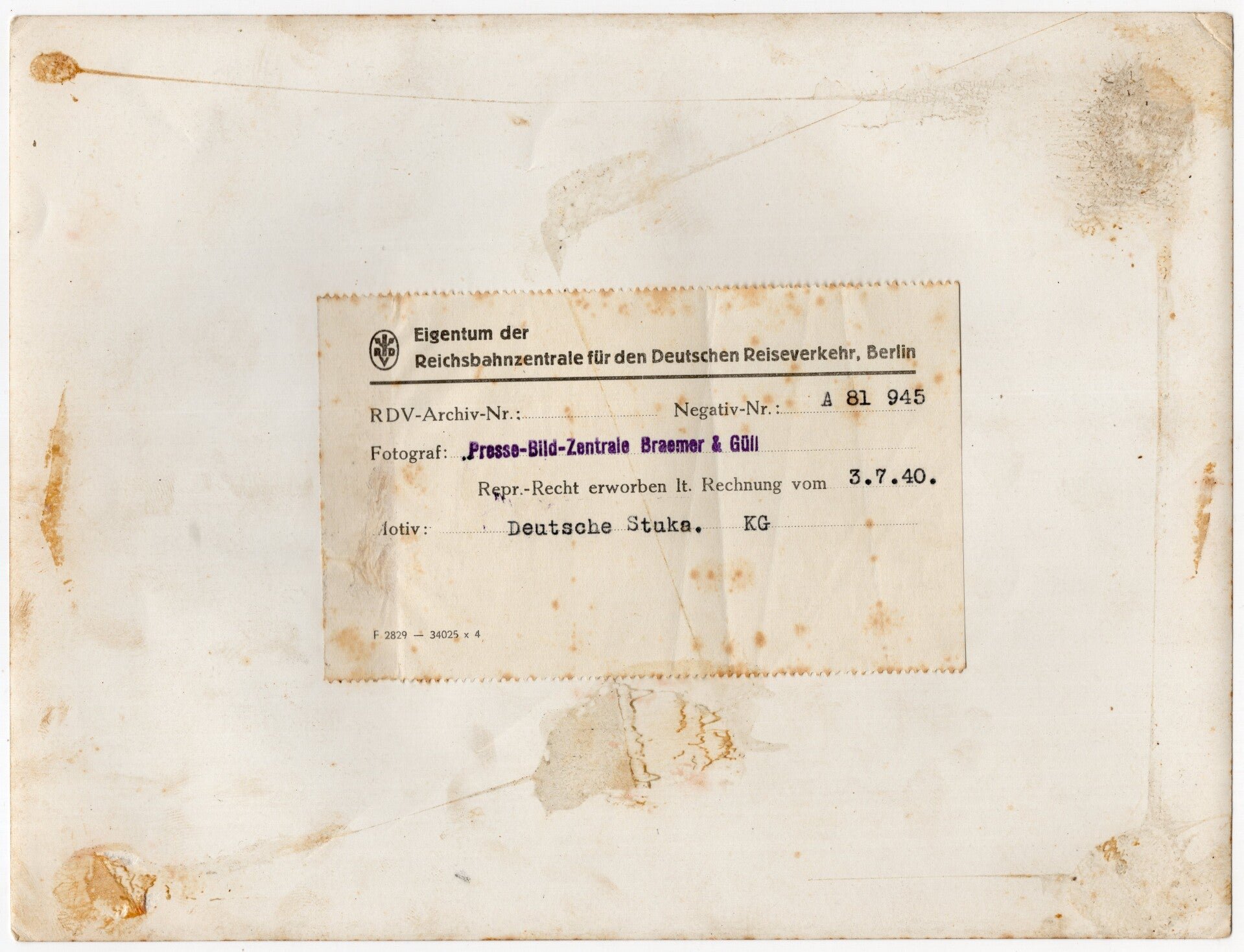 Original WW2 German Press Photo - German Luftwaffe airplane Stuka (1940) — image 2