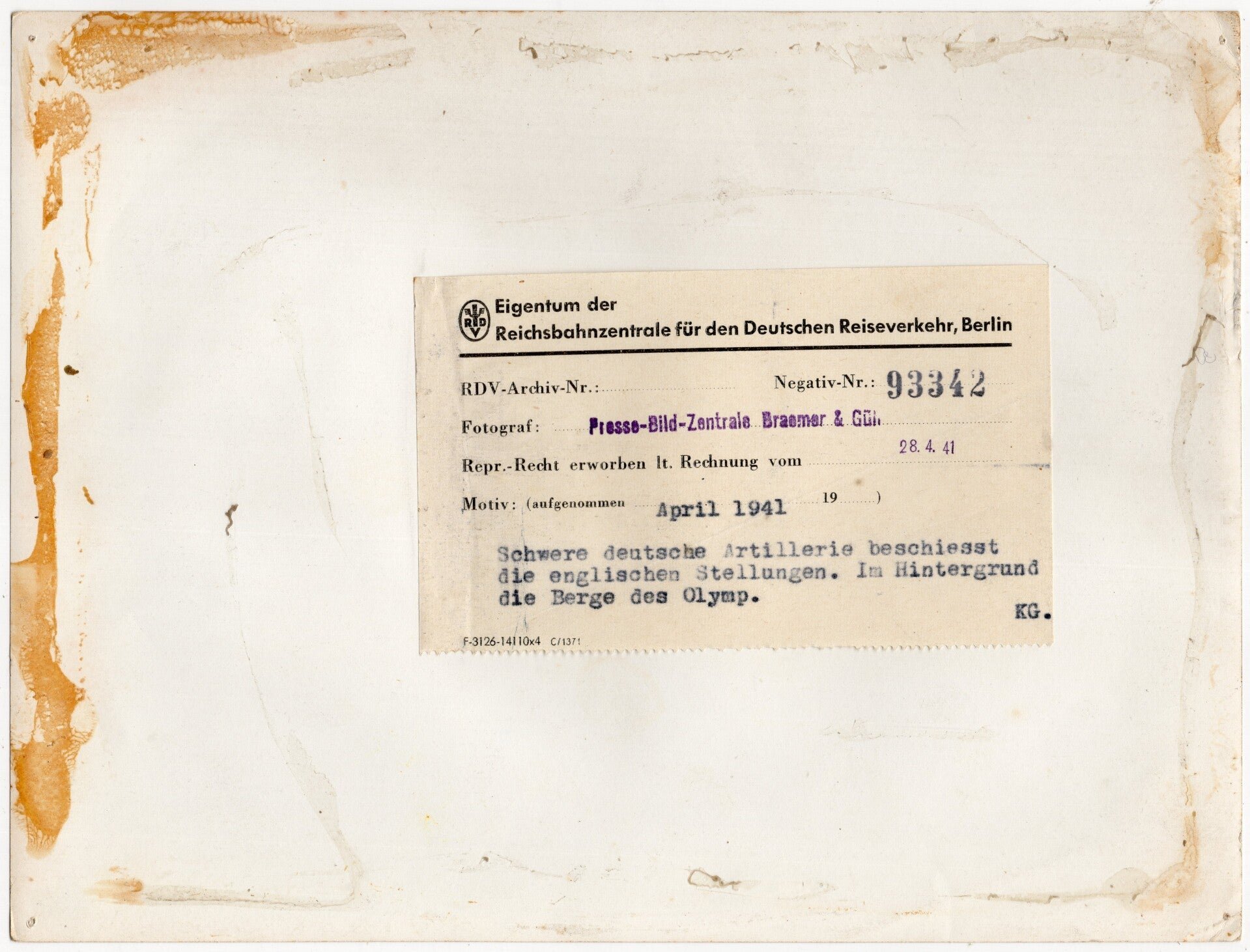 Original WW2 German Press Photo - Artillery fire shooting at the British in Greece (1941) — image 2