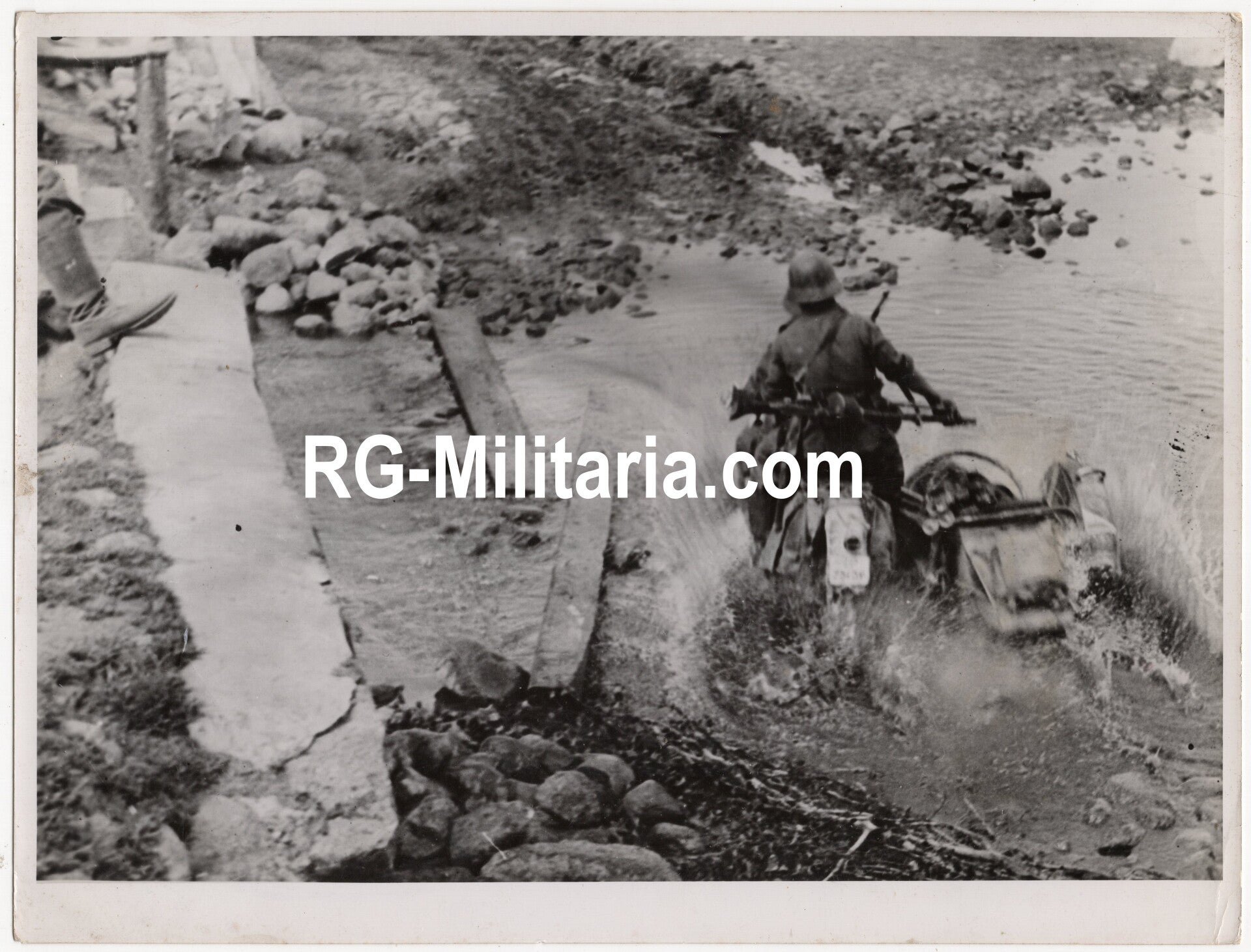 Original WW2 German Press Photo - Motorcycle with MG34 on the Eastern Front (1941) — image 3