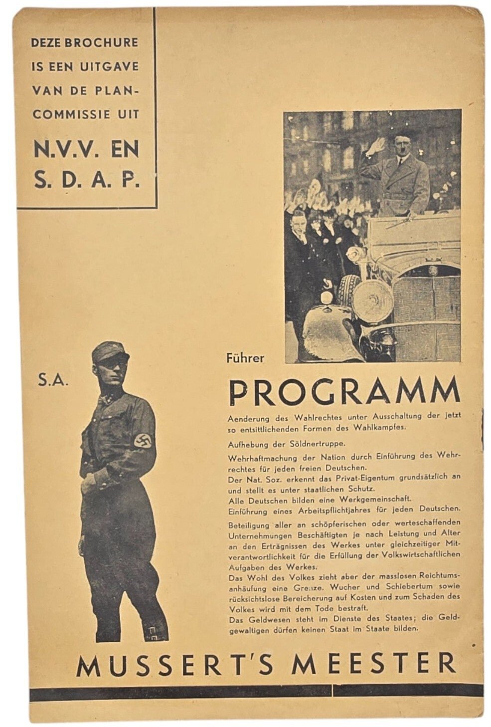 Original WW2 Dutch Collaboration NSB Brochure - Mussert's veertien punten (1935) — image 3