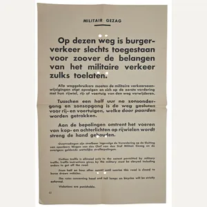 Original WW2 Dutch Liberation Poster - MG Militair Gezag use …