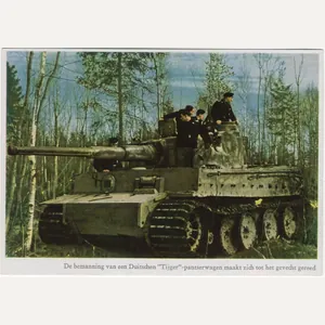 Original WW2 German Postcard - Panzer tank Tiger ''De bemanning …