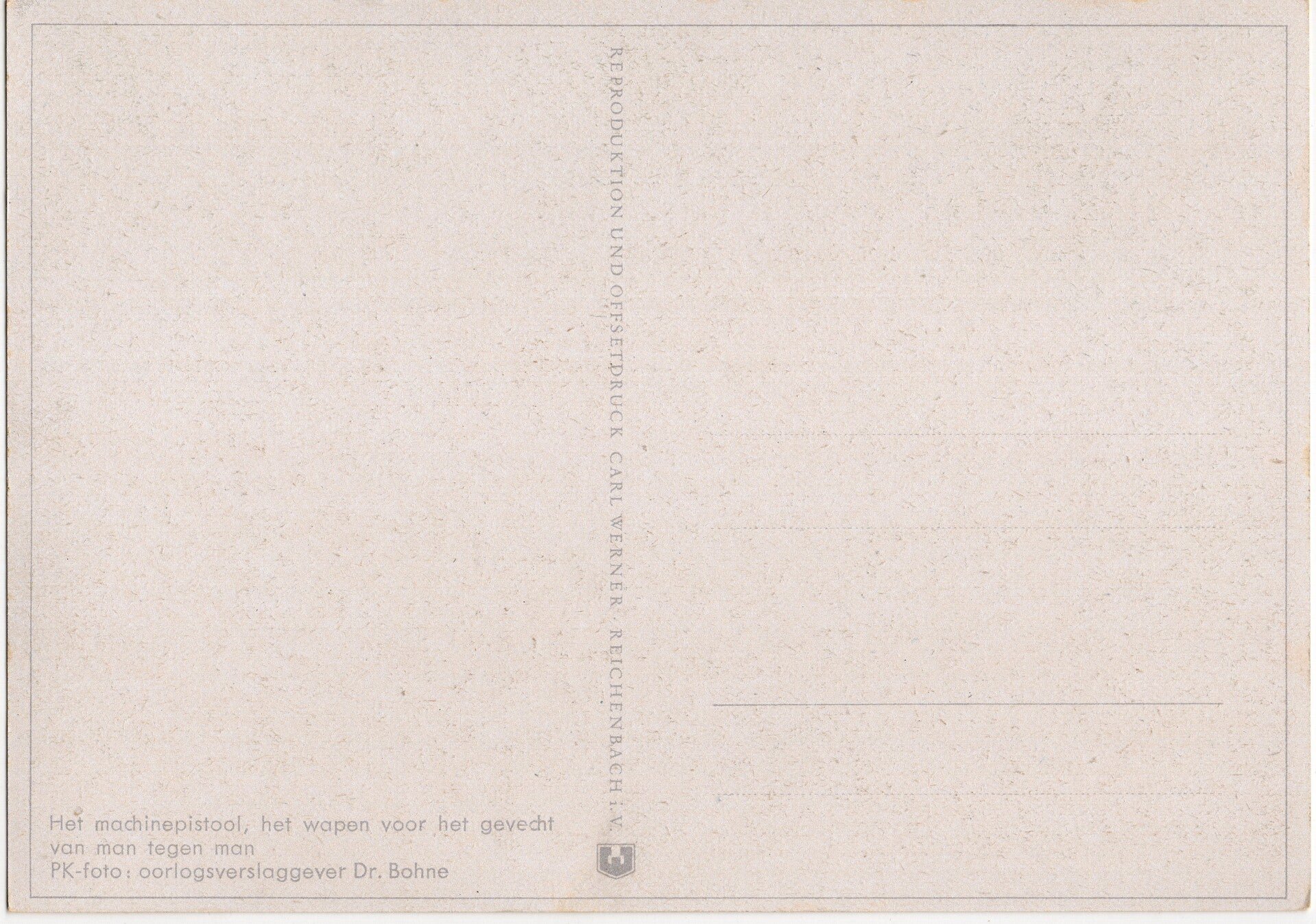 Original WW2 German Postcard - Het machinepistool Mp 40, Dr. Bohne — image 2