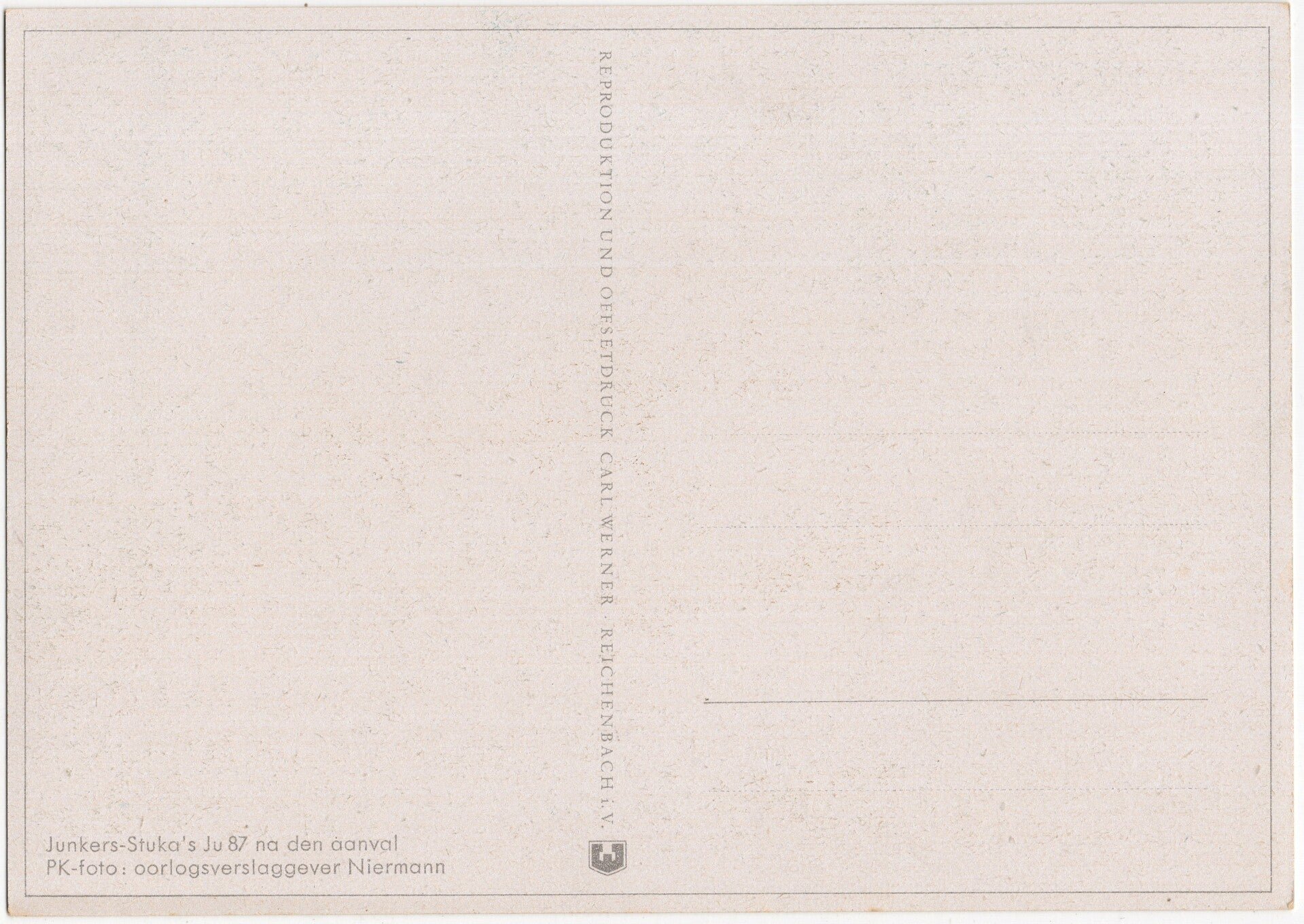 Original WW2 German Postcard - Stuka's Ju 87 na den aanval, Niermann — image 2
