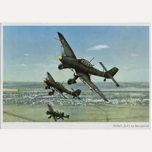 Original WW2 German Postcard - Stuka's Ju 87 na den …