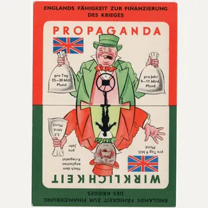 Original WW2 German Postcard - Churchill Propaganda Wirklichkeit