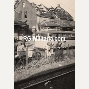 Original WW2 German Photo - Destroyed train station of Boxtel …
