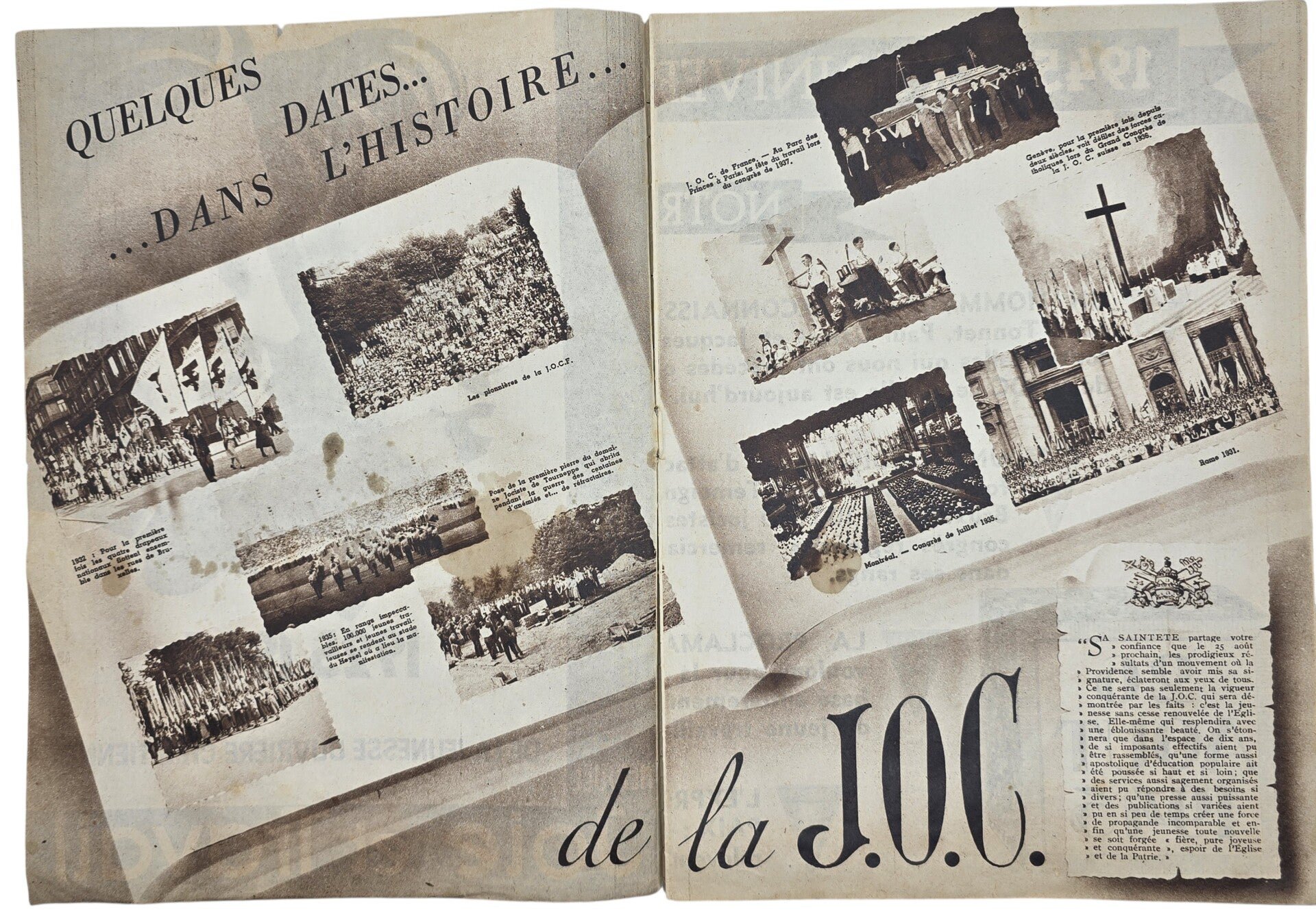 Original WW2 Walloon Brochure - Congrès Jubilaire JOC Jeunesse ouvrière chrétienne Bruxelles (1945) — image 2