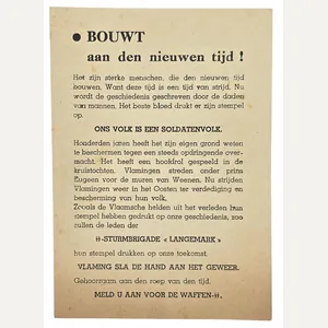 Original WW2 Flemish Waffen SS Document - Bouwt aan den …