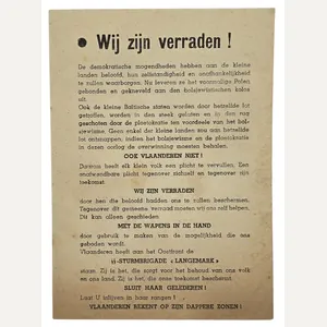Original WW2 Flemish Waffen SS Document - Wij zijn verraden!, …