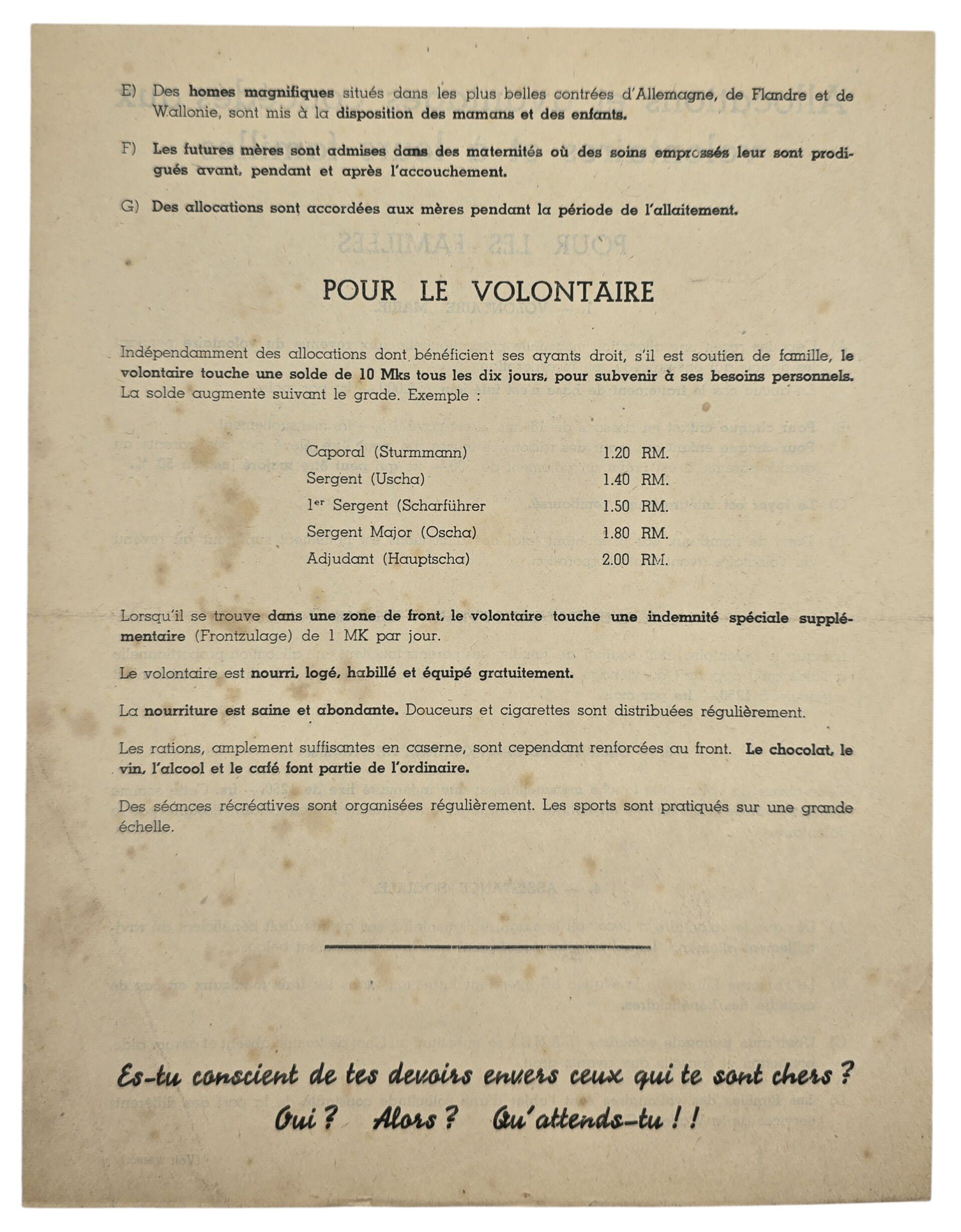Original WW2 Walloon Waffen SS Document - Financial compensation for the family of Walloon Waffen SS volunteers (1941) — image 2